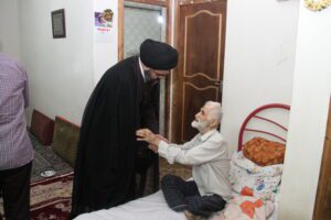عیادت آیت الله سیدمجتبی نورمفیدی از جانباز پاسدار سبز علی ساور علیا