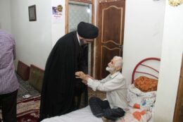 عیادت آیت الله سیدمجتبی نورمفیدی از جانباز پاسدار سبز علی ساور علیا