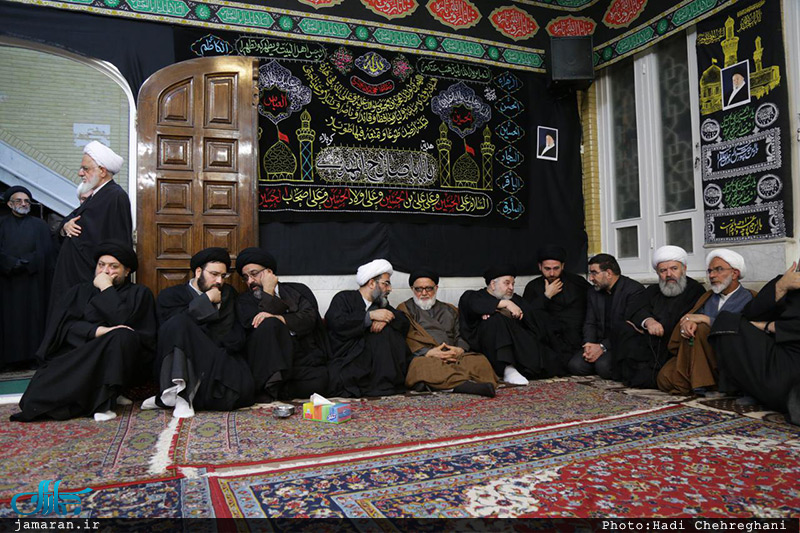 حضور آیت الله سید مجتبی نورمفیدی در مراسم رحلت آیت‌الله عبدالکریم موسوی اردبیلی