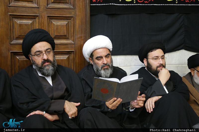 حضور آیت الله سید مجتبی نورمفیدی در مراسم رحلت آیت‌الله عبدالکریم موسوی اردبیلی