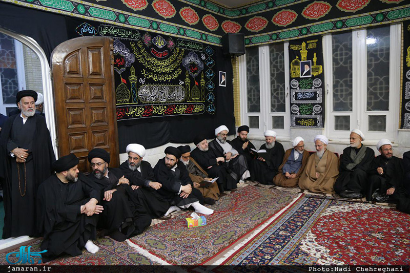 حضور آیت الله سید مجتبی نورمفیدی در مراسم رحلت آیت‌الله عبدالکریم موسوی اردبیلی