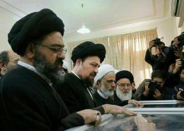 حضور آیت الله سید مجتبی نورمفیدی در مراسم رحلت آیت‌الله عبدالکریم موسوی اردبیلی