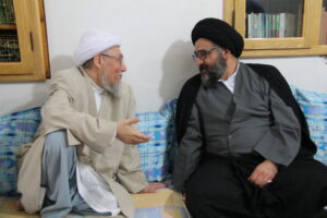 دیدار آیت الله سید مجتبی نورمفیدی با امام جمعه اهل سنت شهرستان کلاله و سخنرانی در مسجد جام