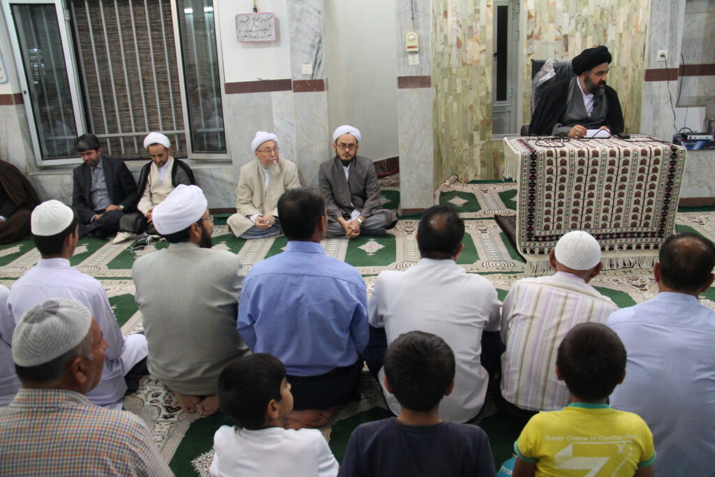  دیدار آیت الله سید مجتبی نورمفیدی با امام جمعه اهل سنت شهرستان کلاله و سخنرانی در مسجد جام