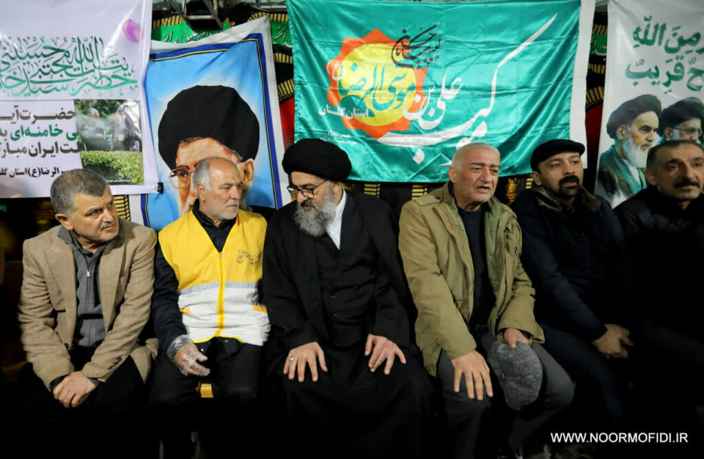 میثاق با امام شهید امت و بعیت با رهبر منتخب خبرگان ملت" حضرت آیت الله سیدمجتبی حسینی خامنه ای(حفظه الله) و مراسم وداع با پیکر مطهر شهید نیروی دریایی ارتش جمهوری اسلامی ایران، ناواستواریکم فرزین کمالی و حضور در ایستگاه صلواتی موکب علی بن موسی الرضا(ع) ااستان گلستان _ چهارشنبه ۲۰ اسفندماه ۱۴۰۴ میدان شهرداری گرگان