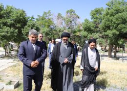 آیین غبارروبی و گلباران مزار شهدای شهرستان خمین با حضور آیتالله سید مجتبی نورمفیدی